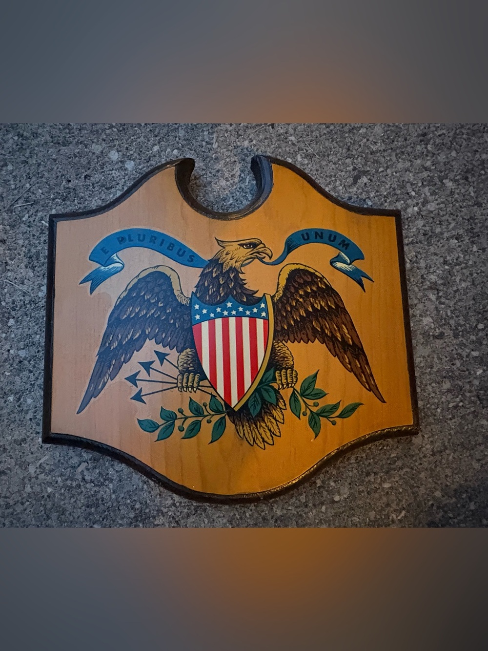 Source Unknown Patriotic Eagle Shield Wall Art - Red, Blue, Brown & Green